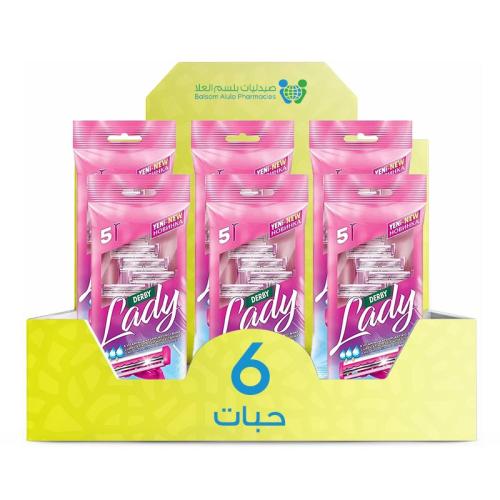 Derby Women's Razors, 2 Blades, 5-Pack (6 pieces) | Value Box