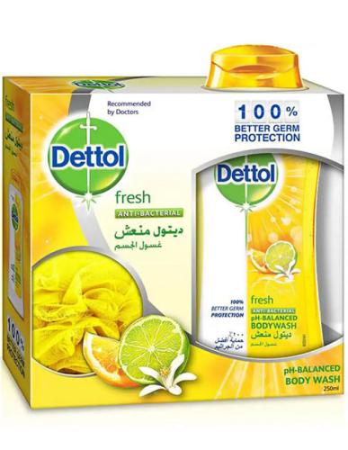 DETTOL SHOWER GEL FRESH 250 ML WITH LOOF