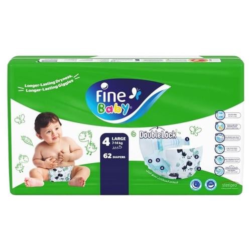 Fine Baby Mega 4 Diapers 62 Count