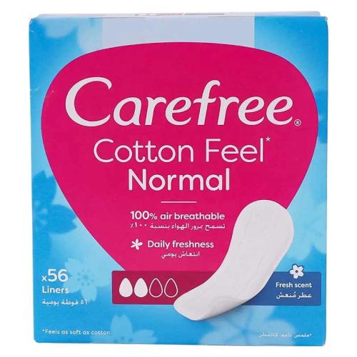 CAREFREE PADS COTTON FRESH  5*58 PCS