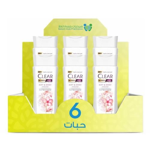 Clear Shampoo for Women, Soft & Shiny, 200ml * 6 Bottles | Value Box