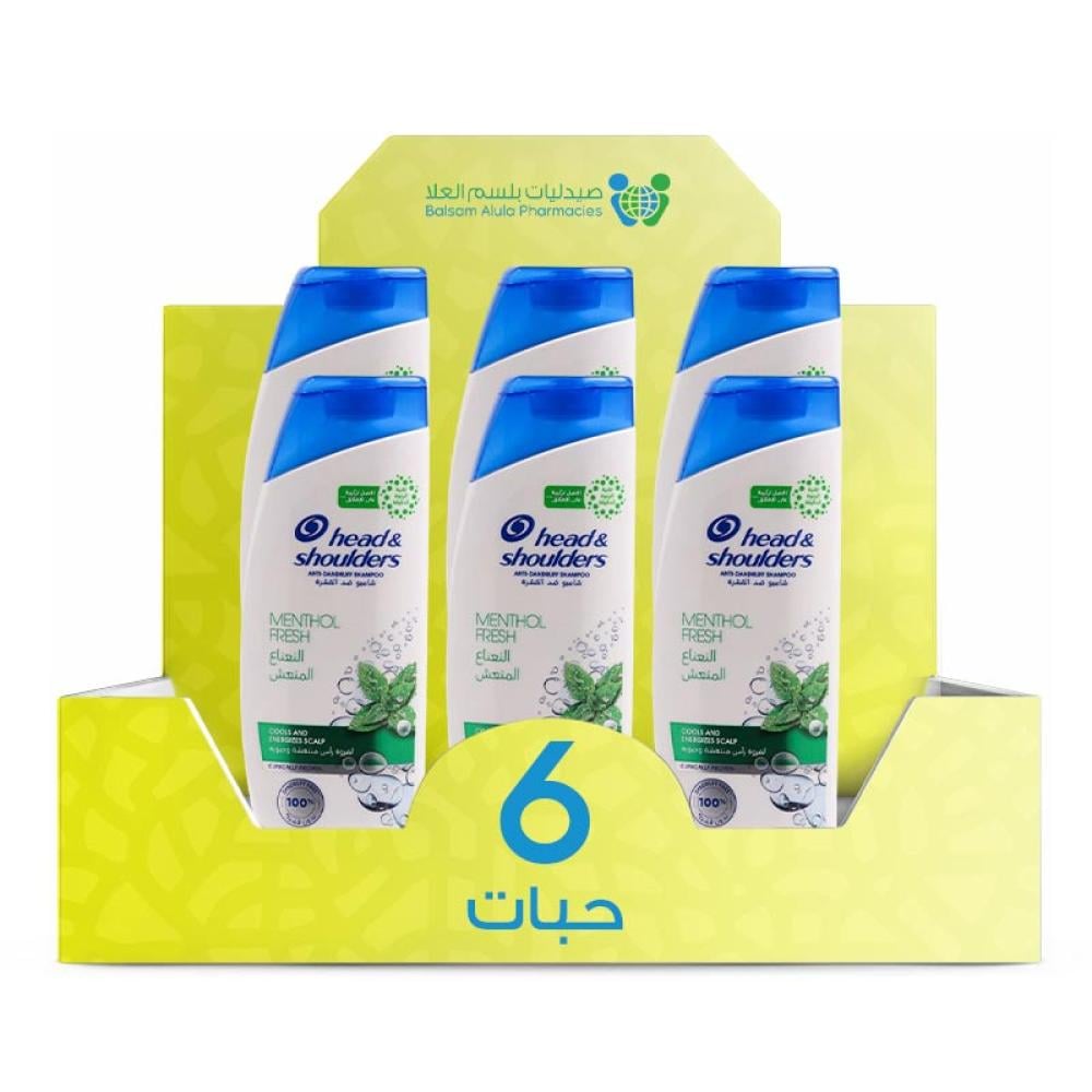 Head & Shoulders Refreshing Mint Shampoo 350ml *6 Bottles | Value Box
