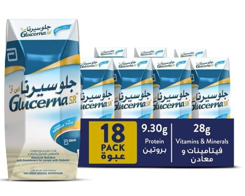 كرتون جلوسيرنا اس ار حليب سائل فانيلا 200 مل *18 ع...