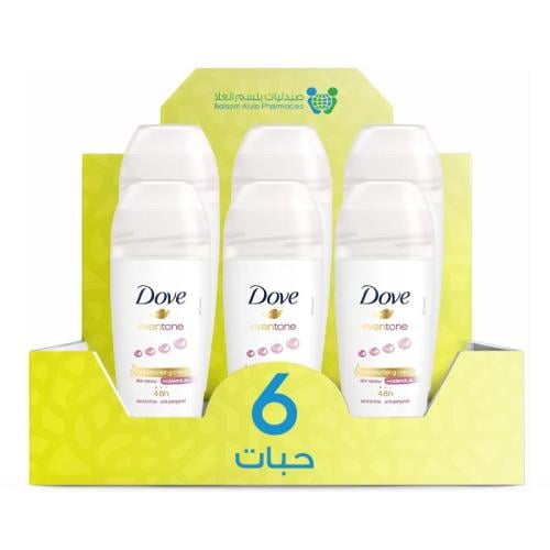 Dove Skin Renewal Roll-On Deodorant, Imported, 50ml * 6 Pack | Value Box