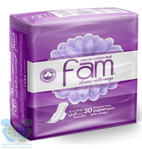 FAM PADS LARGE CLASSIC WITH WINGS 6*30 PCS