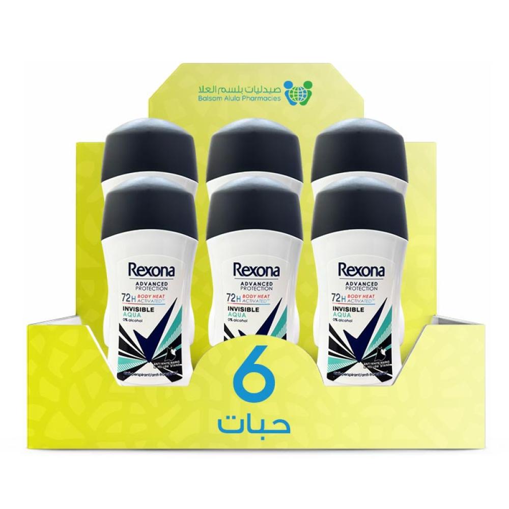 Rexona Advanced Protection Invisible Aqua Imported Deodorant Stick 70g * 6 Sticks | Value Box