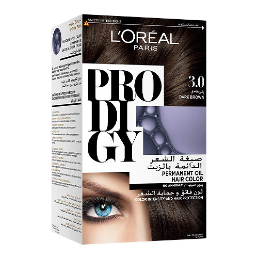 LOREAL HAIR DYE COLOR PRODIGY NO AMMONIA DARK BROWN 3.0