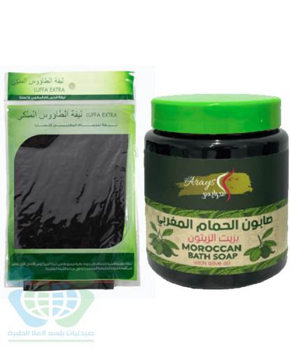 ع خاص صابون مغربي العرايس 12500 + ليفة مغربية 6467