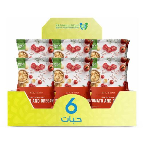 Italian Snack Corn and Rice Flakes with Tomato and Wild Thyme 70g * 6 pieces | Value Box