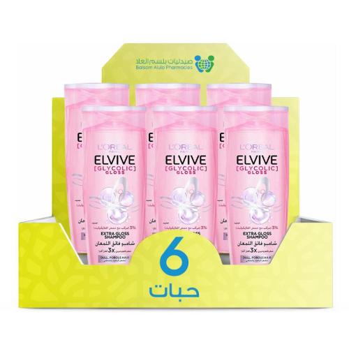 L'Oréal Elvive Glycolic Gloss Shampoo 400ml *6 Pack | Value Box