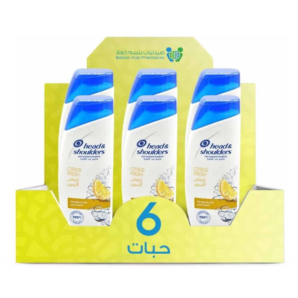 Head & Shoulders Nature Fresh Lemon Shampoo 350ml *6 Pack | Value Box