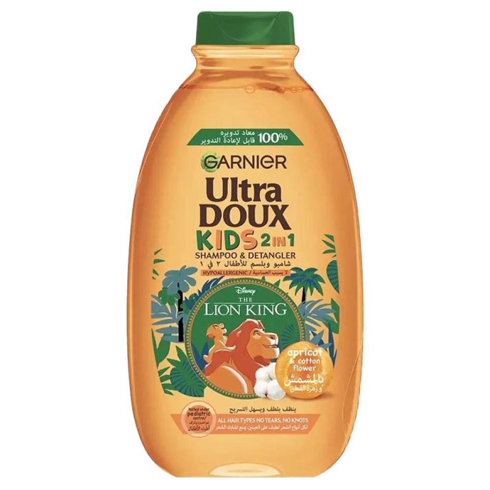 ULTRA DOUX HAIR SHAMPOO+DETANGLER KIDS APRICOT AND COTTON FLOWER 2*1 400 ML