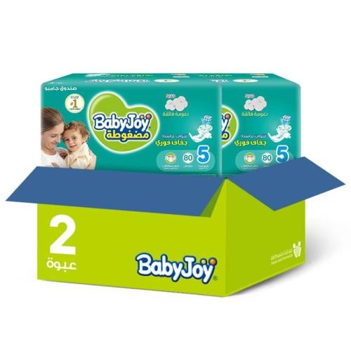 Baby Joy Baby Diapers Box Size [5] 80 Pieces | Twin Pack