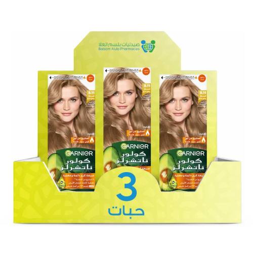 Garnier Hair Dye 8.11 Light Ash Blonde *3 Pack | Value Box