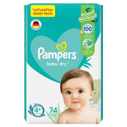 PAMPERS DIAPERSS MEGA 4+ 74 PCS