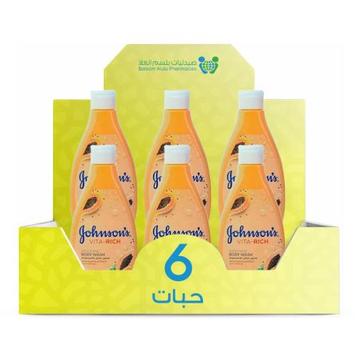 Johnson's Body Care Shower Gel with Papaya 250ml * 6 Pack | Value Box
