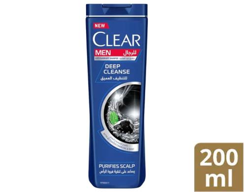 CLEAR HAIR SHAMPOO MEN DEEP CLEANSE ACTIVATED CHARCOAL AND MINT 200 ML
