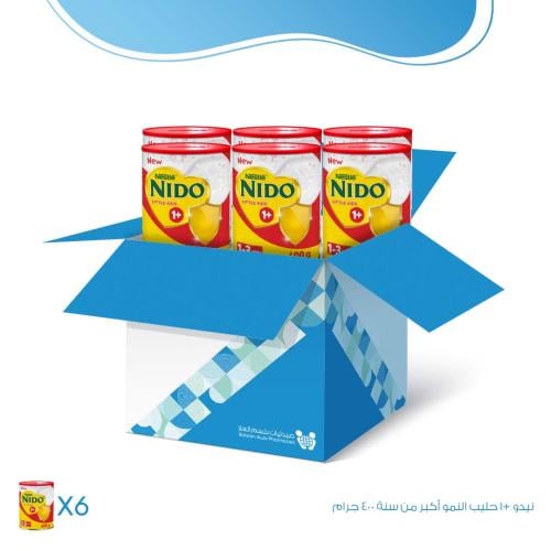 كرتون - نيدو +1 حليب النمو أكبر من سنة 400 جرام - 6 علب