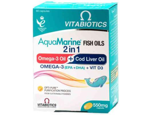 AQUAMARINE FISHOIL 2×1 550MG 60CAP