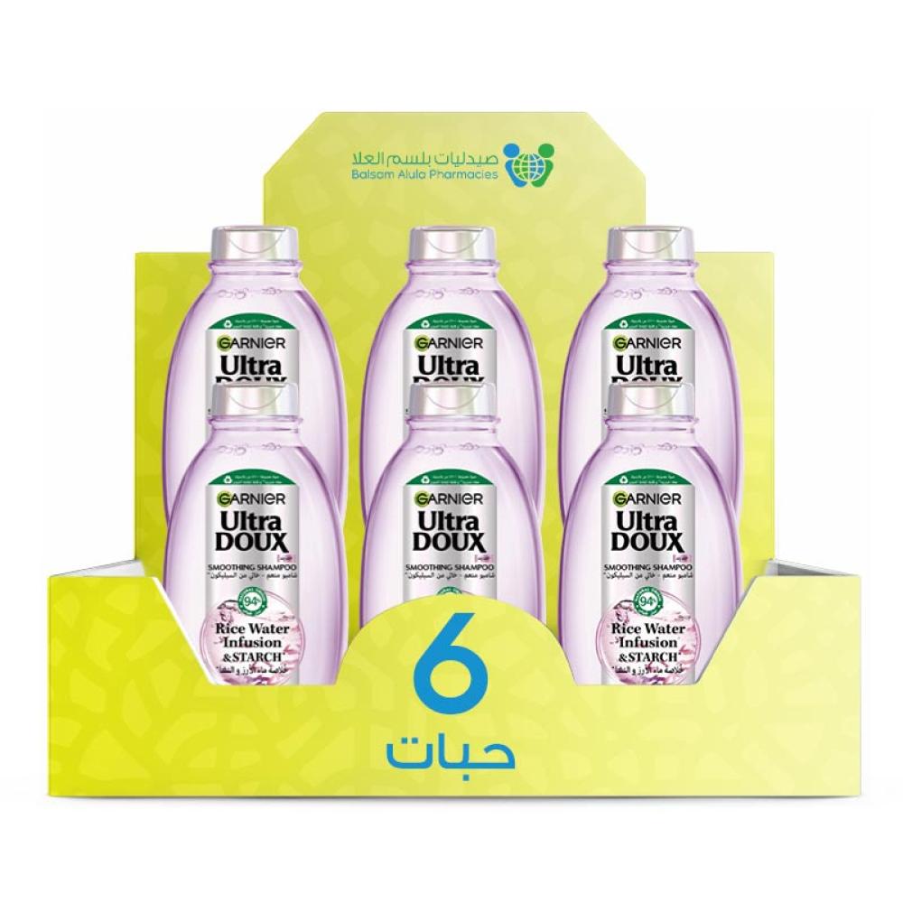 Ultra Doux Shampoo with Rice Water and Starch Extract 400ml *6 Bottles | Value Box
