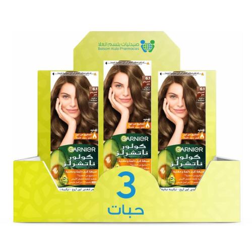 Garnier Hair Dye 6.1 Dark Ash Blonde *3 Pack | Value Box