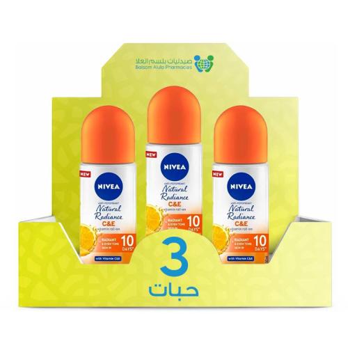 NIVEA Women's Roll-On Deodorant Vitamin C & E 50ml *3 Pack | Value Box