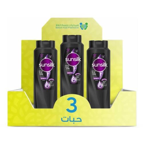 Sunsilk Enchanting Shine Shampoo for Black Hair 700ml *3 Pack | Value Box