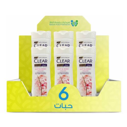 Clear Shampoo & Conditioner 2-in-1 Soft & Shiny 400ml *6 Pack | Value Box
