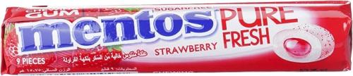 MENTOS GUM PURE FRESH STRAWBERRY 9 PCS