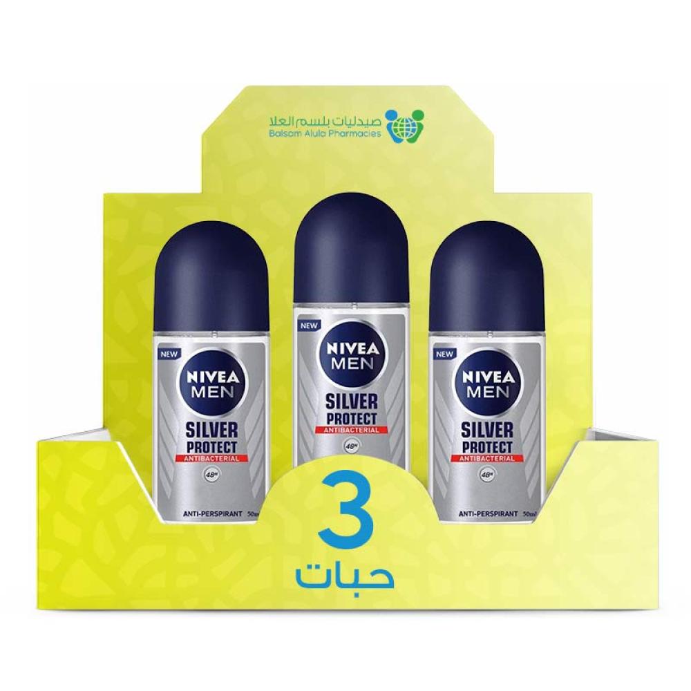 NIVEA Men Silver Protect Roll-On Deodorant 50ml *3 Pack | Value Box