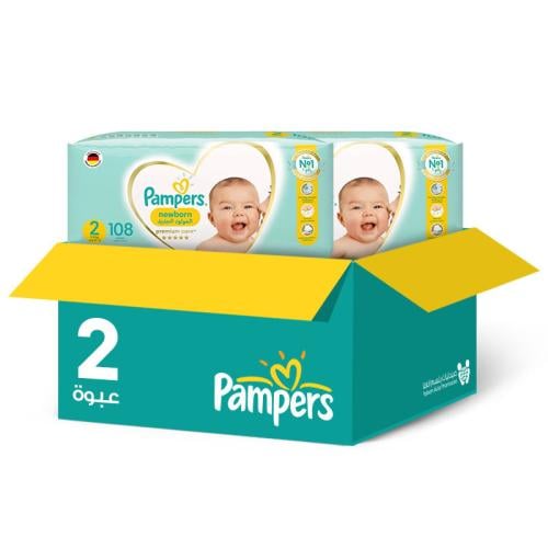 Pampers Premium Care Diapers Size [2] 108 Count * 2 Packs | Savings Box