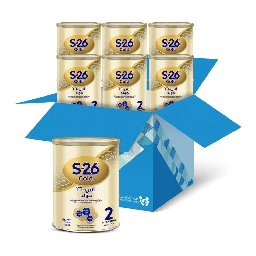 كرتون اس 26 حليب أطفال المرحلة 2 - 6 علب × 800 جم | عبوة التوفير