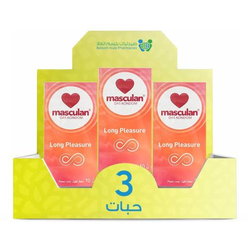 Masculan Long Pleasure Condoms *3 Pack | Value Box
