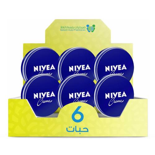 NIVEA Moisturizing Cream, Blue, 60g * 6 pieces | Value Box