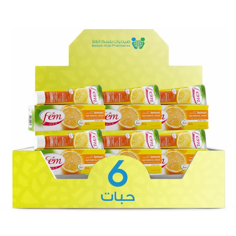 Fem Lemon Hair Removal Cream 120g * 6 pieces | Value Box