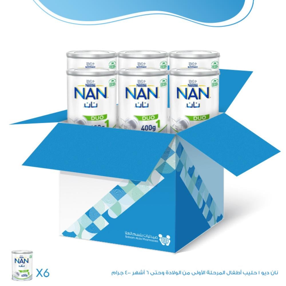 كرتون نان ديو 1 حليب أطفال - 6×400 جم | عبوة التوفير