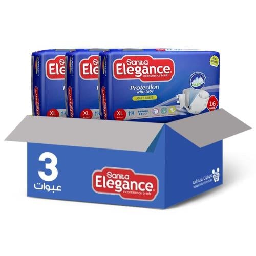 Elegance Adult Diapers Extra Large 16 Count * 3 Packs | Saver Box