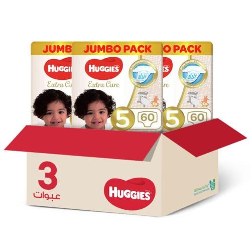 Huggies Premium Care Diapers Size 5 60 Count*3 Packs | Saver Box