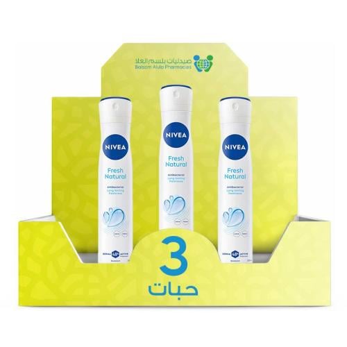 NIVEA Feminine Deodorant Spray Fresh Naturals 150ml *3 Pack | Value Box