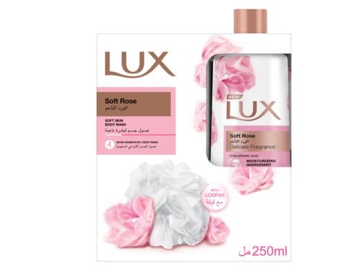 LUX SHOWER GEL SOFT ROSE 250 ML + LOOF