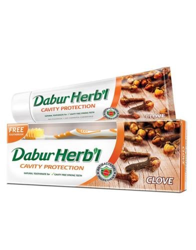 DABUR HERBAL TOOTHPASTE CLOVE 150 GM + TB FREE