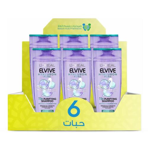 L'Oréal Elvive Hyaluron Pure Shampoo 200ml *6 Pack | Value Box