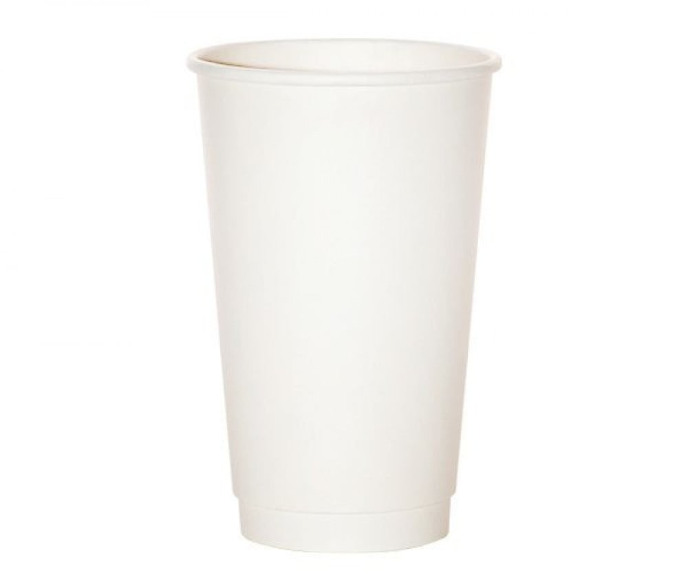 كاسات كبتشينو 16 اونص ابيض دبل مع الغطاء  كرتون شد 500 كوب | 20 ربطة * 25 حبة