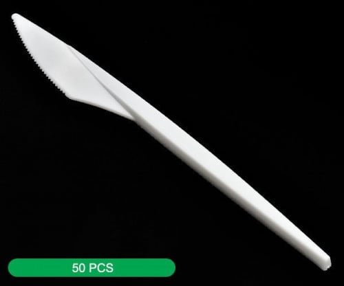 سكين طعام بلاستيك ابوسهم ابيض-كرتون -شد(20 *50 )=1...