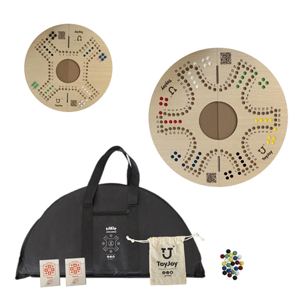 لعبة جاكارو وجهين 6 و 4 لاعبين  لون خشبي