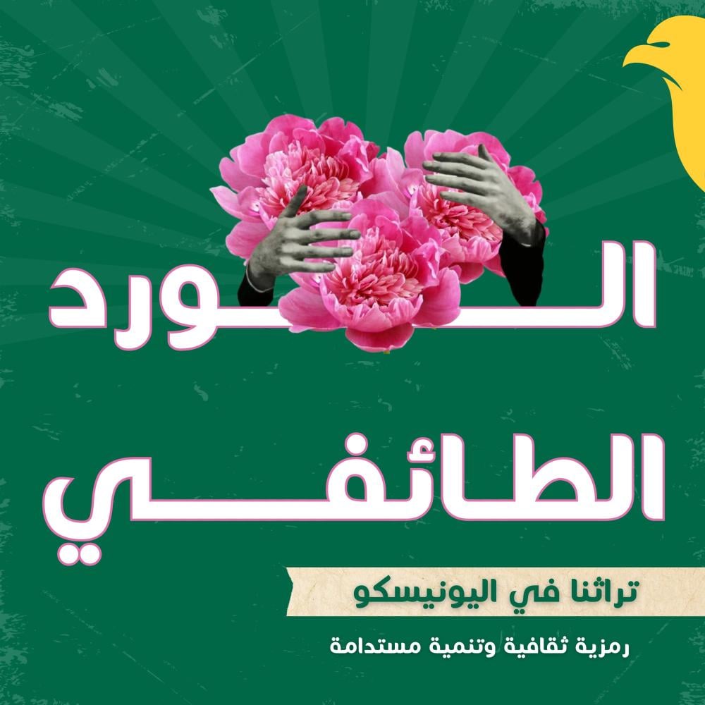 宗派玫瑰……沙特遗产，与鹰一起在全球绽放