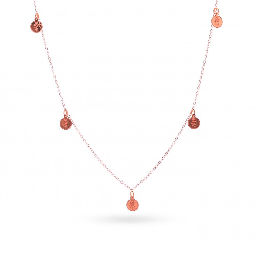 Round rose gold choker necklace 21 carat