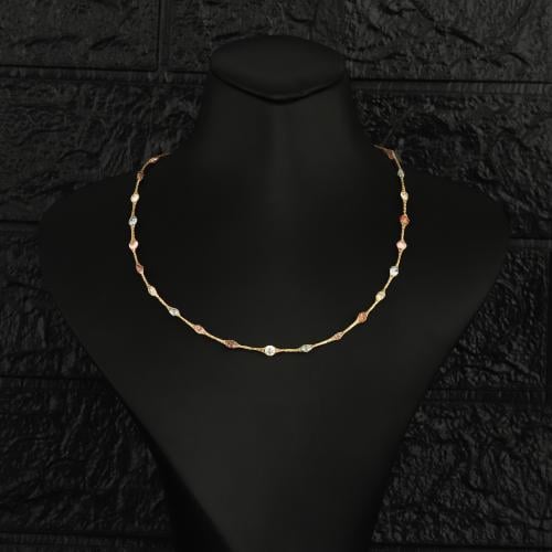عقد ذهب فصوص ملونة ( عيار 18 )