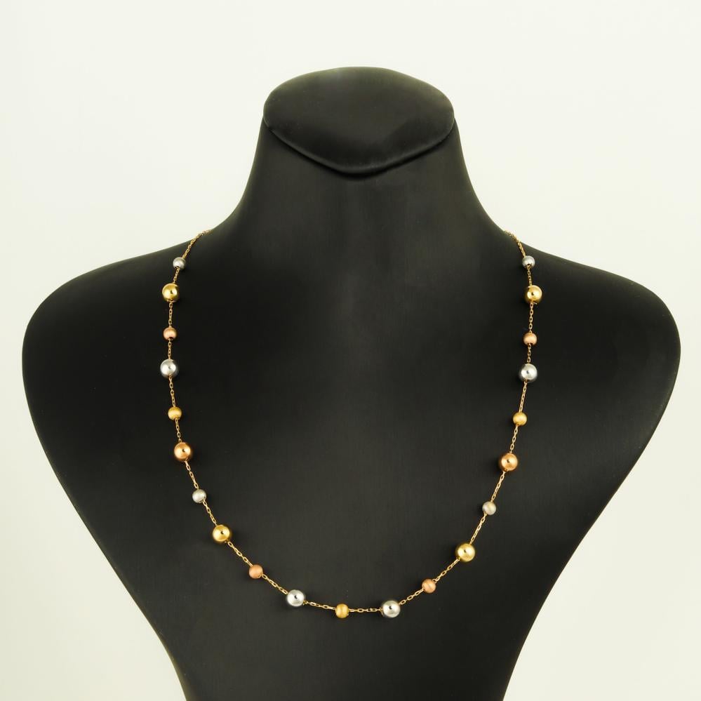 عقد ذهب الكرات الملونه ( عيار 18 )