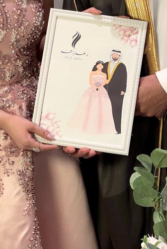 رسم عرسان مع الايطار